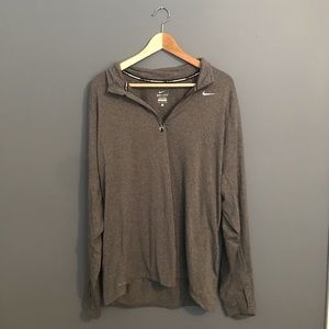 NIKE Dri Fit Gray Pullover Quarter Zip